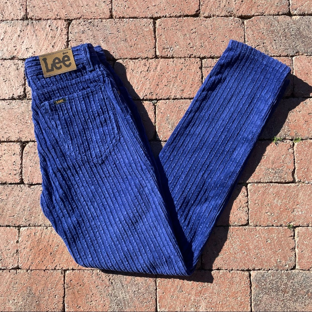 Vintage Deadstock blue corduroy high waist pants - Picture 7 of 11